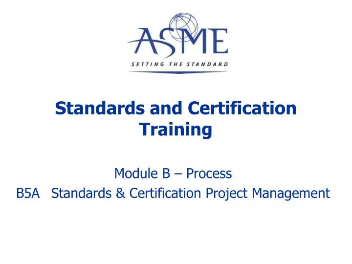 standards and certification training