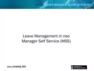 Leave Management in neo Manager Self Service (MSS)