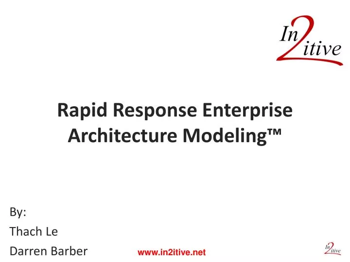 rapid response enterprise architecture modeling