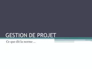 gestion de projet