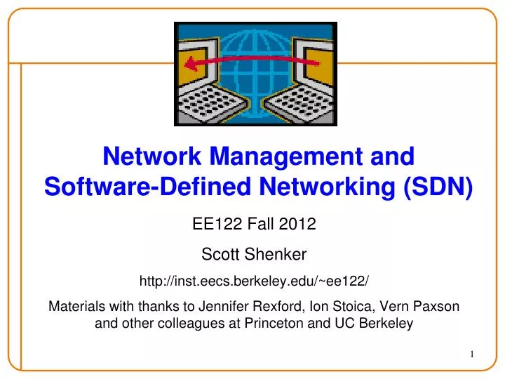 network management and software defined networking sdn