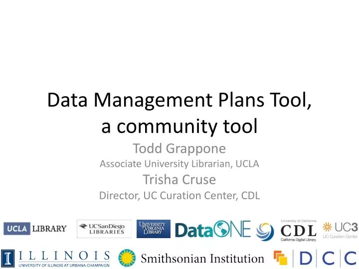 data management plans tool a community tool