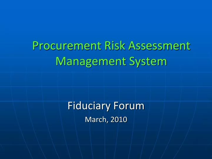 procurement risk assessment management system