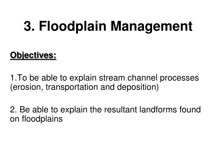 3 floodplain management