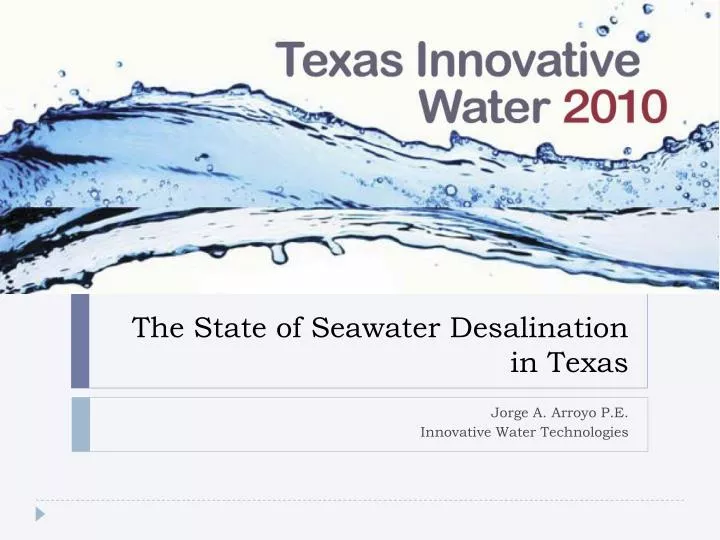 the state of seawater desalination in texas