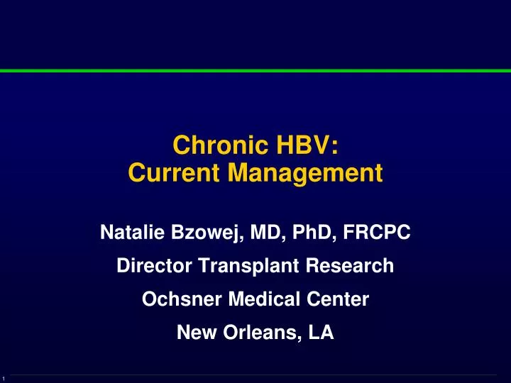 chronic hbv current management