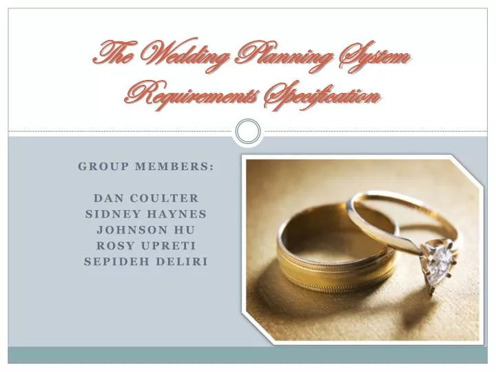 the wedding planning system requirements specification