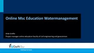 Online Msc Education Watermanagement