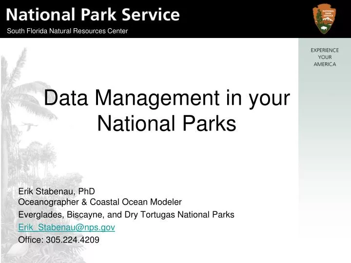 data management in your national parks