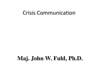 Crisis Communication