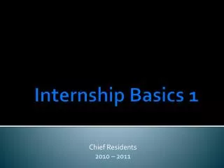 Internship Basics 1