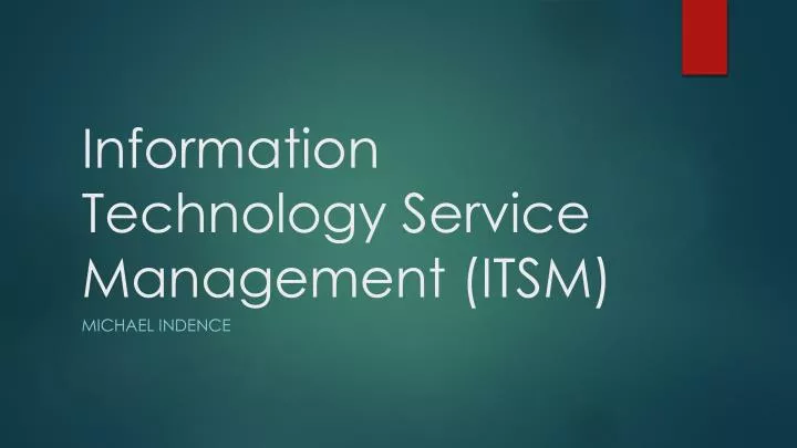 information technology service management itsm