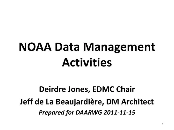 noaa data management activities