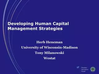Developing Human Capital Management Strategies