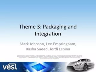 Theme 3: Packaging and Integration