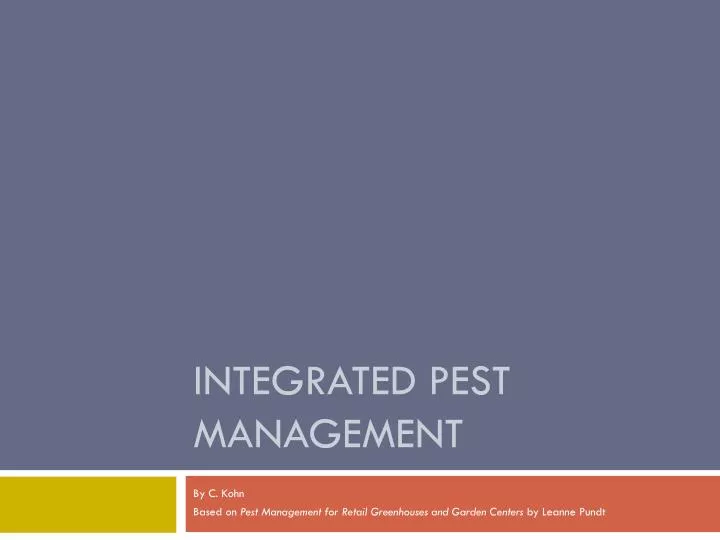 integrated pest management