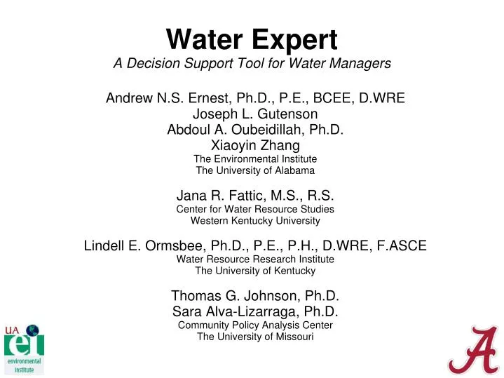 water expert a decision support tool for water managers