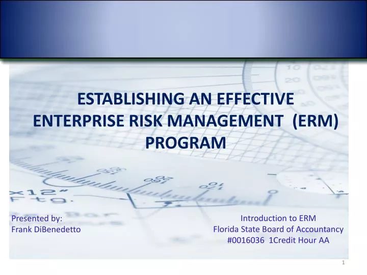 establishing an effective enterprise risk management erm program