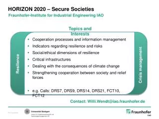 HORIZON 2020 – Secure Societies