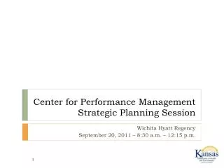 Center for Performance Management Strategic Planning Session