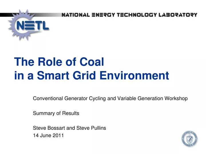the role of coal in a smart grid environment