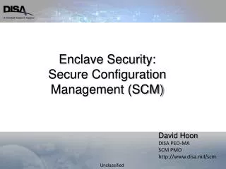 Enclave Security: Secure Configuration Management (SCM)
