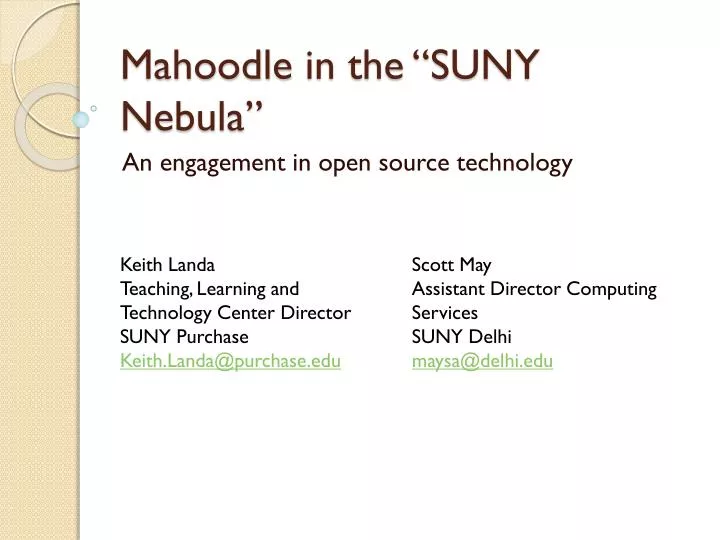 mahoodle in the suny nebula