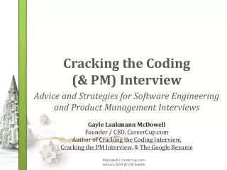Cracking the Coding (&amp; PM) Interview