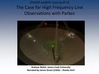 Andrew Walsh , James Cook University Narrated by James Green (CASS) – thanks Jimi!