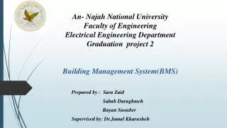 An- Najah National University Faculty of Engineering Electrical Engineering Department Graduation project 2 Building