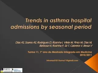 Trends in asthma hospital admissions by seasonal period
