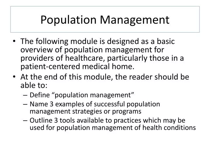 population management