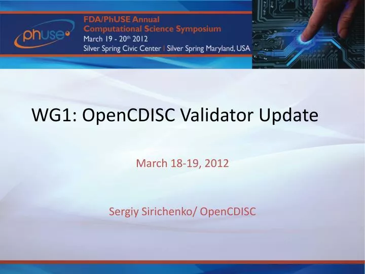 wg1 opencdisc validator update