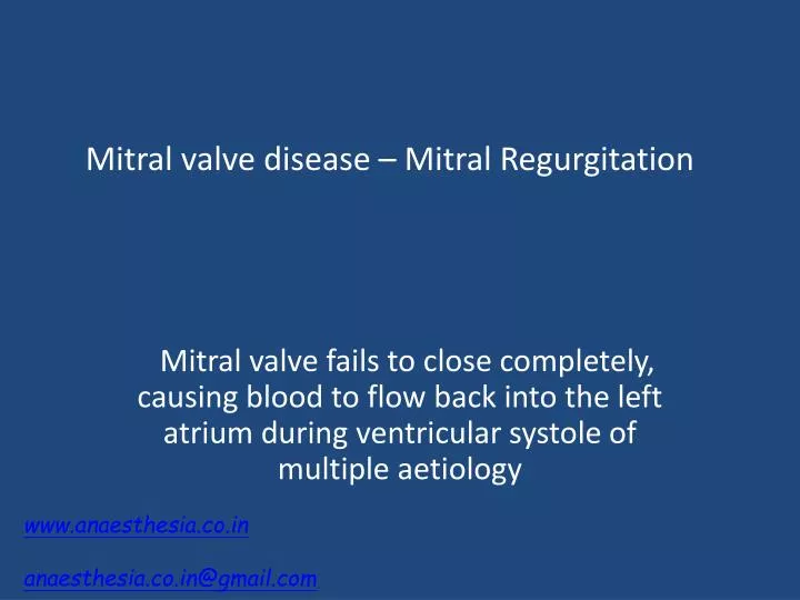 mitral valve disease mitral regurgitation