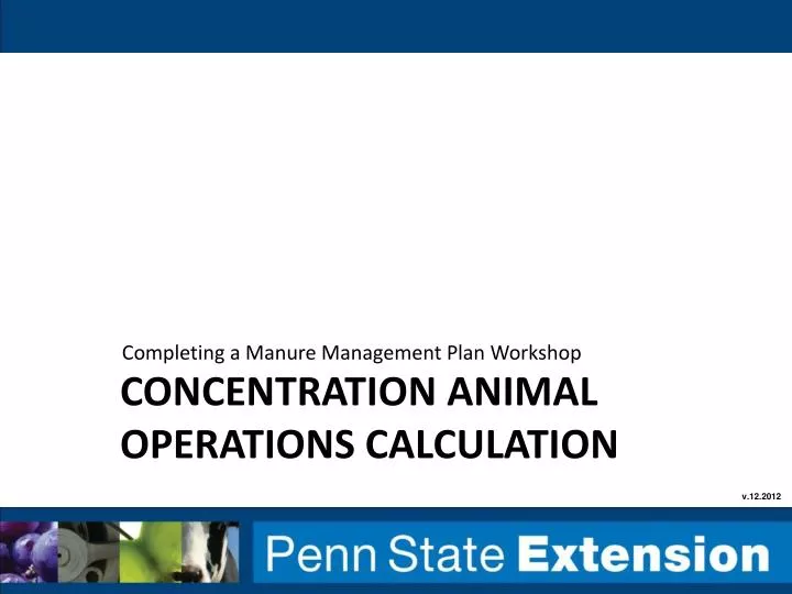 concentration animal operations calculation