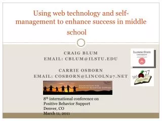 Using web technology and self-management to enhance success in middle school