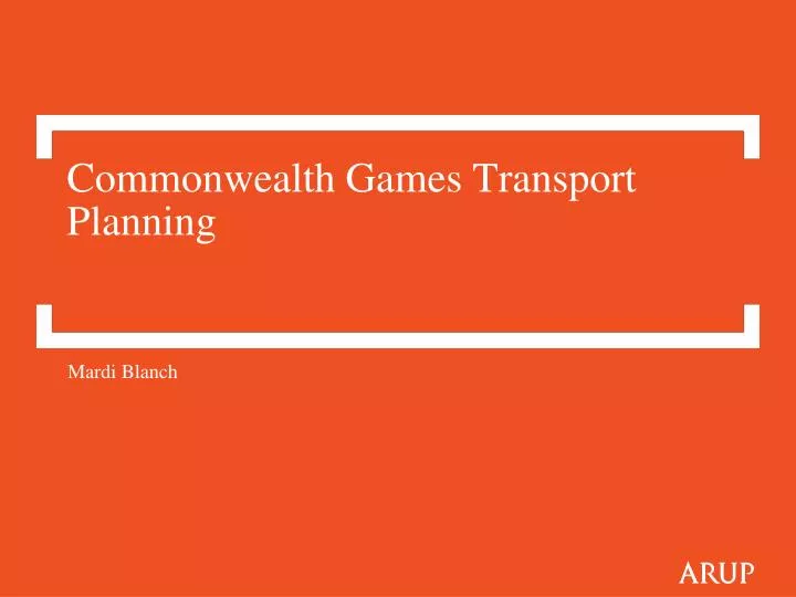 commonwealth games transport planning