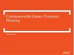Commonwealth Games Transport Planning