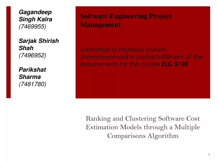 ranking and clustering software cost estimation models through a multiple comparisons algorithm