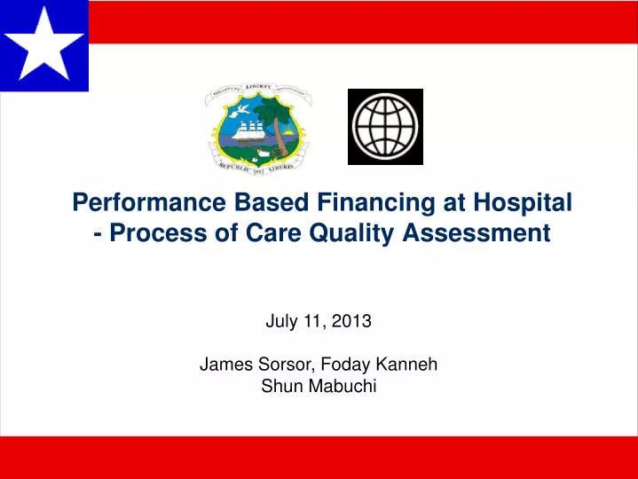 performance based financing at hospital process of care quality assessment