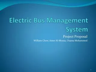 Electric Bus Management System
