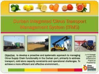 Durban Integrated Citrus Transport Management System (ITMS)