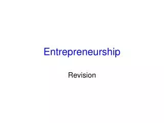 Entrepreneurship