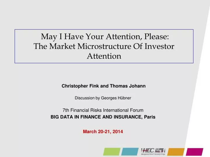 may i have your attention please the market microstructure of investor attention