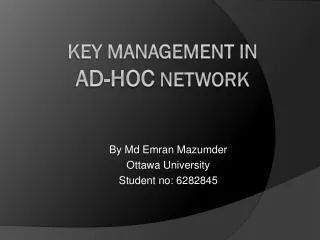 KEY MANAGEMENT in Ad-Hoc network