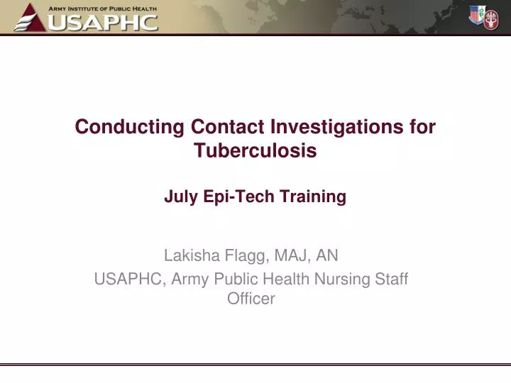 conducting contact investigations for tuberculosis july epi tech training