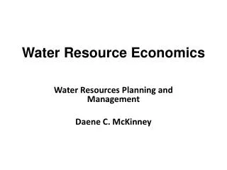 Water Resource Economics