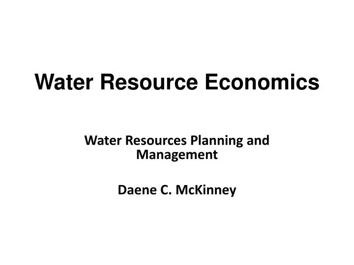 water resource economics
