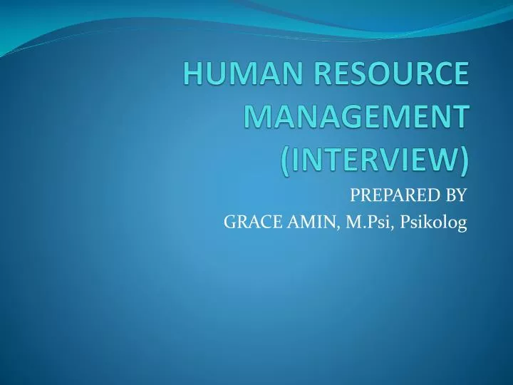 human resource management interview