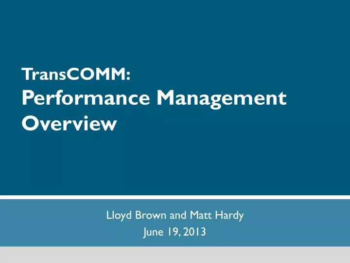 transcomm performance management overview
